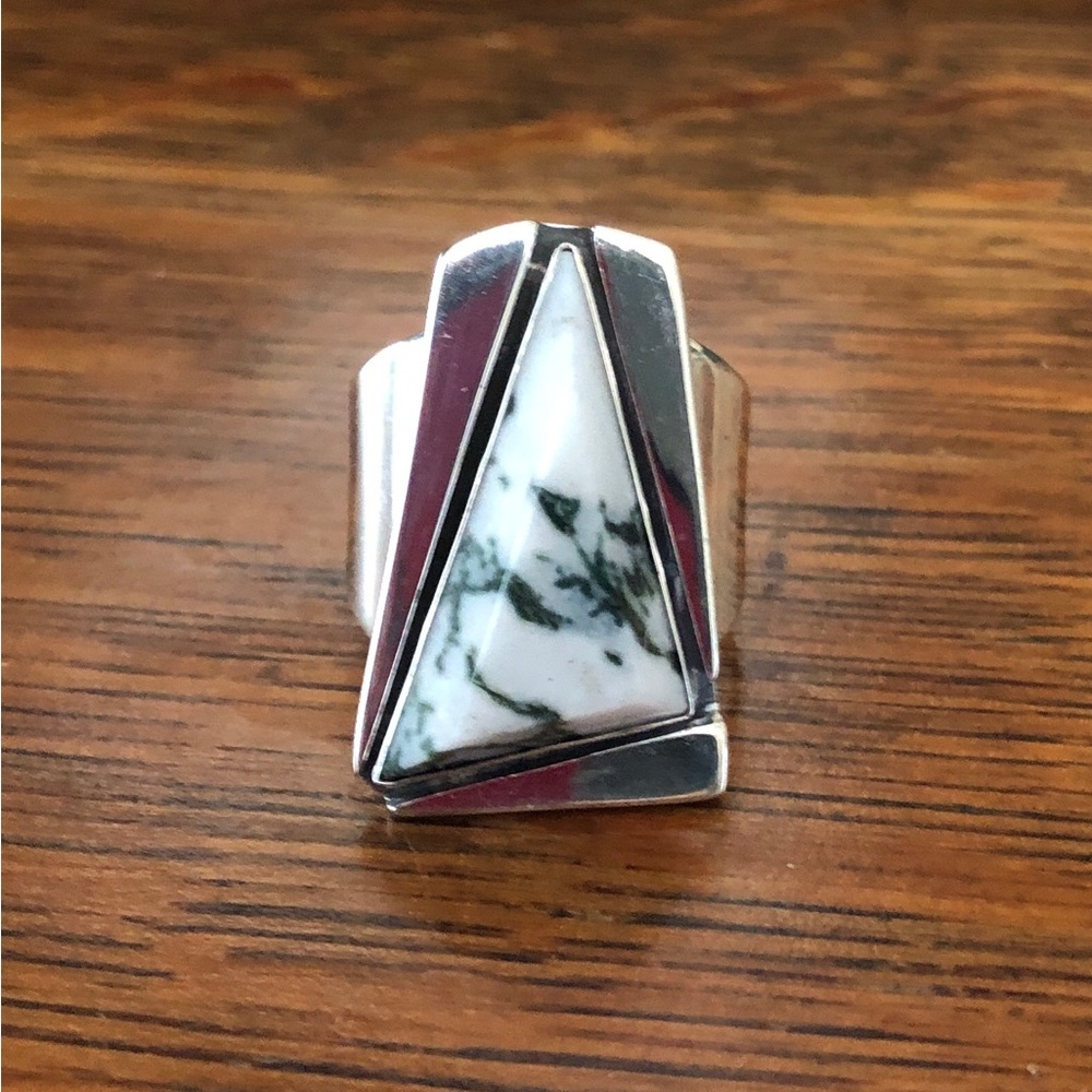 $74 Jay King Estate Ring Sterling Silver Marked DRT China 925 Size 9 & 1/2 - Picture 4 of 10